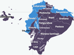 Mapa de votación del segundo mandato de Daniel Noboa 2025-2029