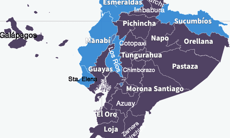 Mapa de votación del segundo mandato de Daniel Noboa 2025-2029