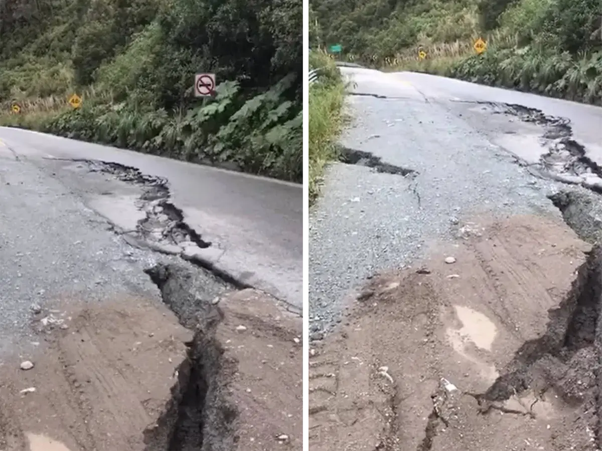 Agrietamientos en Vía Latacunga - La Maná