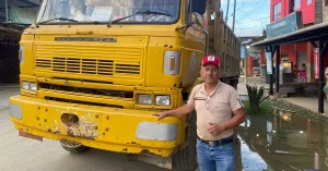 Rudy Alcívar volquetero de Mompiche