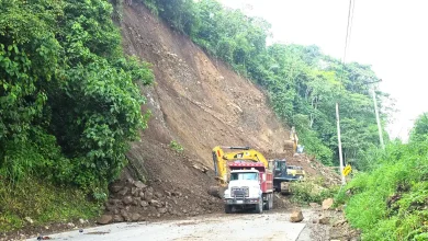Derrumbe en vía Balbanera-Pallatanga