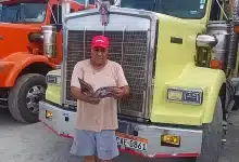 Luis Chulde chofer de transporte pesado